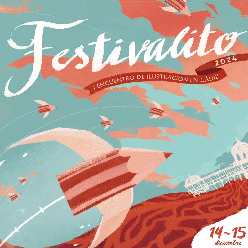 Cartel Festivalito, encuentro de profesionales de la ilustración en Cádiz